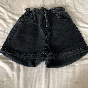 Mango High rise jeans scrunched shorts